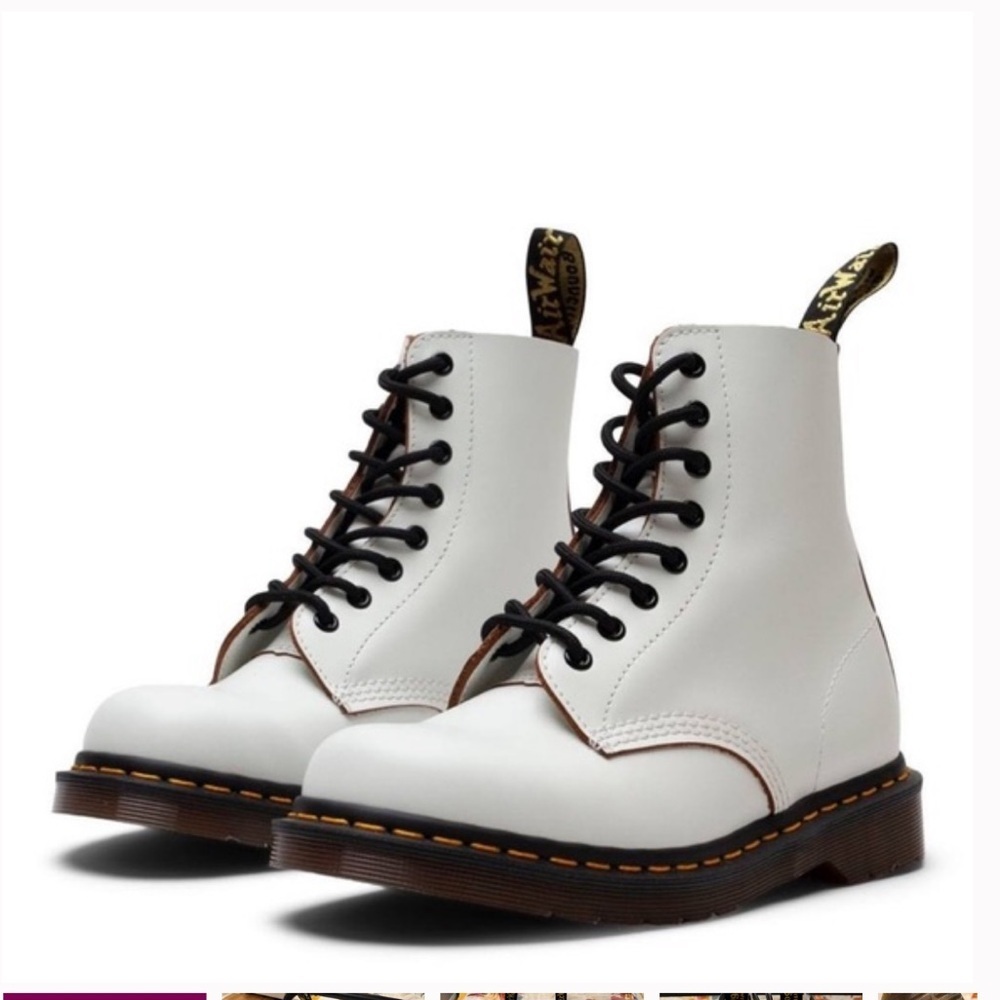 Dr. Marten 1460 White Patent Combat Boot Womens